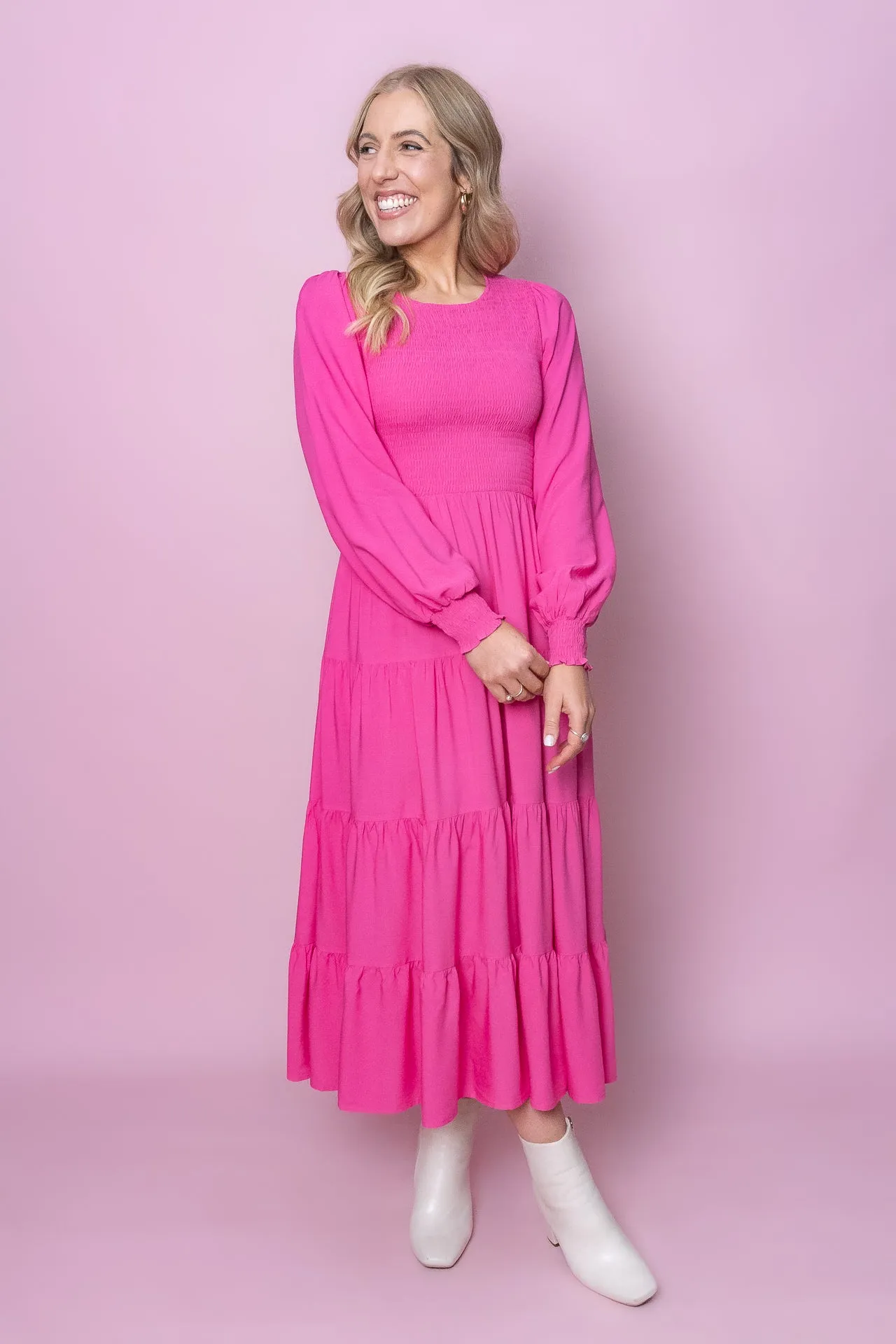Samaria Midi Dress in Bright Pink sold by Always Alice product image thumbnail 3