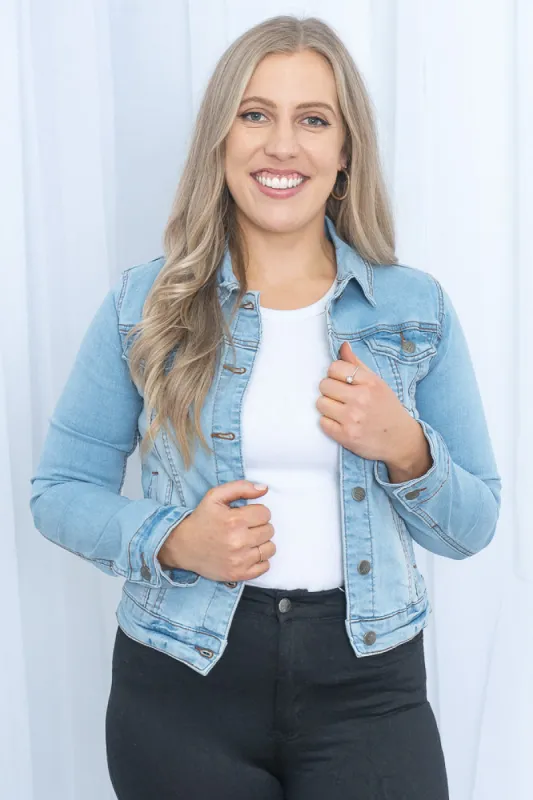 Tianna Jacket in Light Denim sold by Always Alice