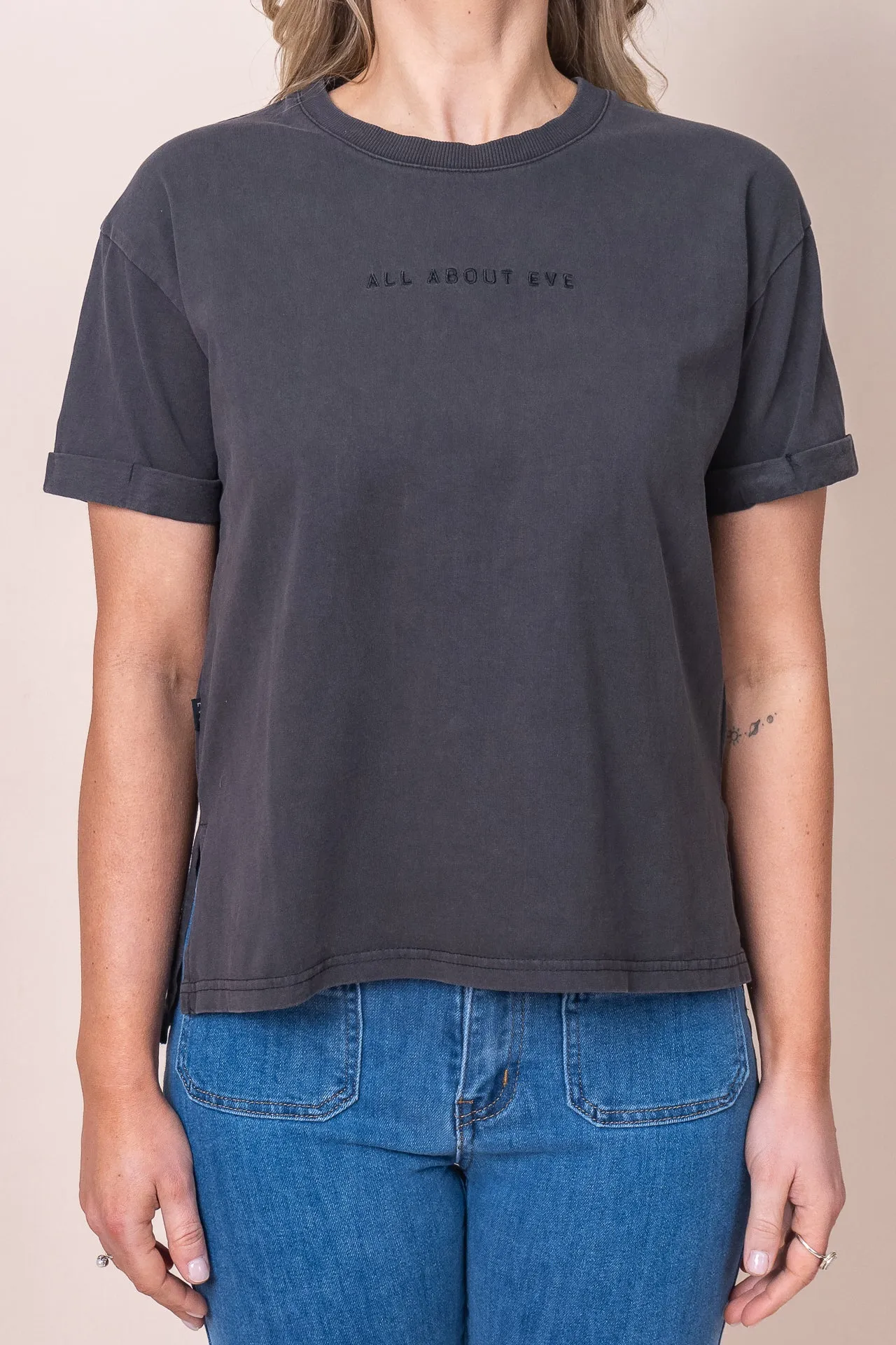AAE Washed Tee in Washed Black - All About Eve sold by Always Alice