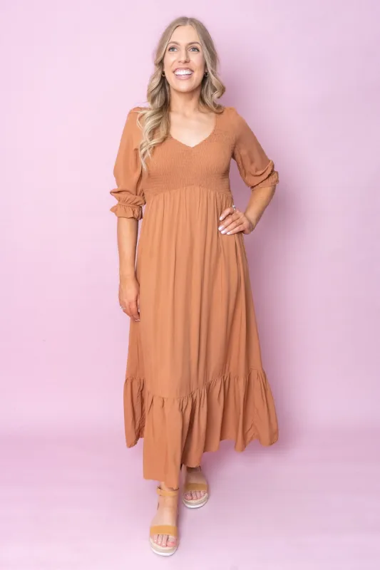 Rhianna Dress in Tan - Final Sale sold by Always Alice