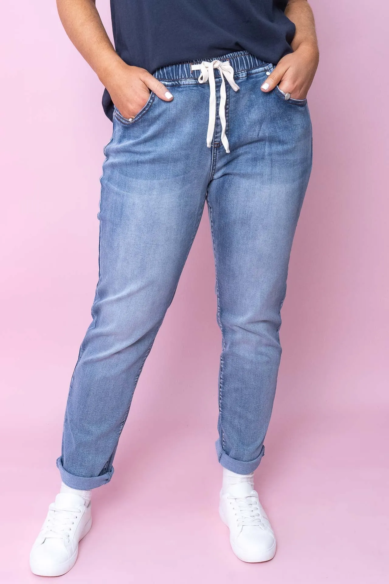 Juliette Joggers in Light Denim - Foxwood sold by Always Alice