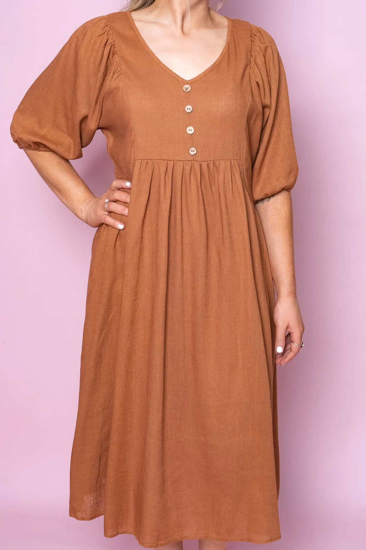 Emery Midi Dress in Tan sold by Always Alice product image thumbnail 4