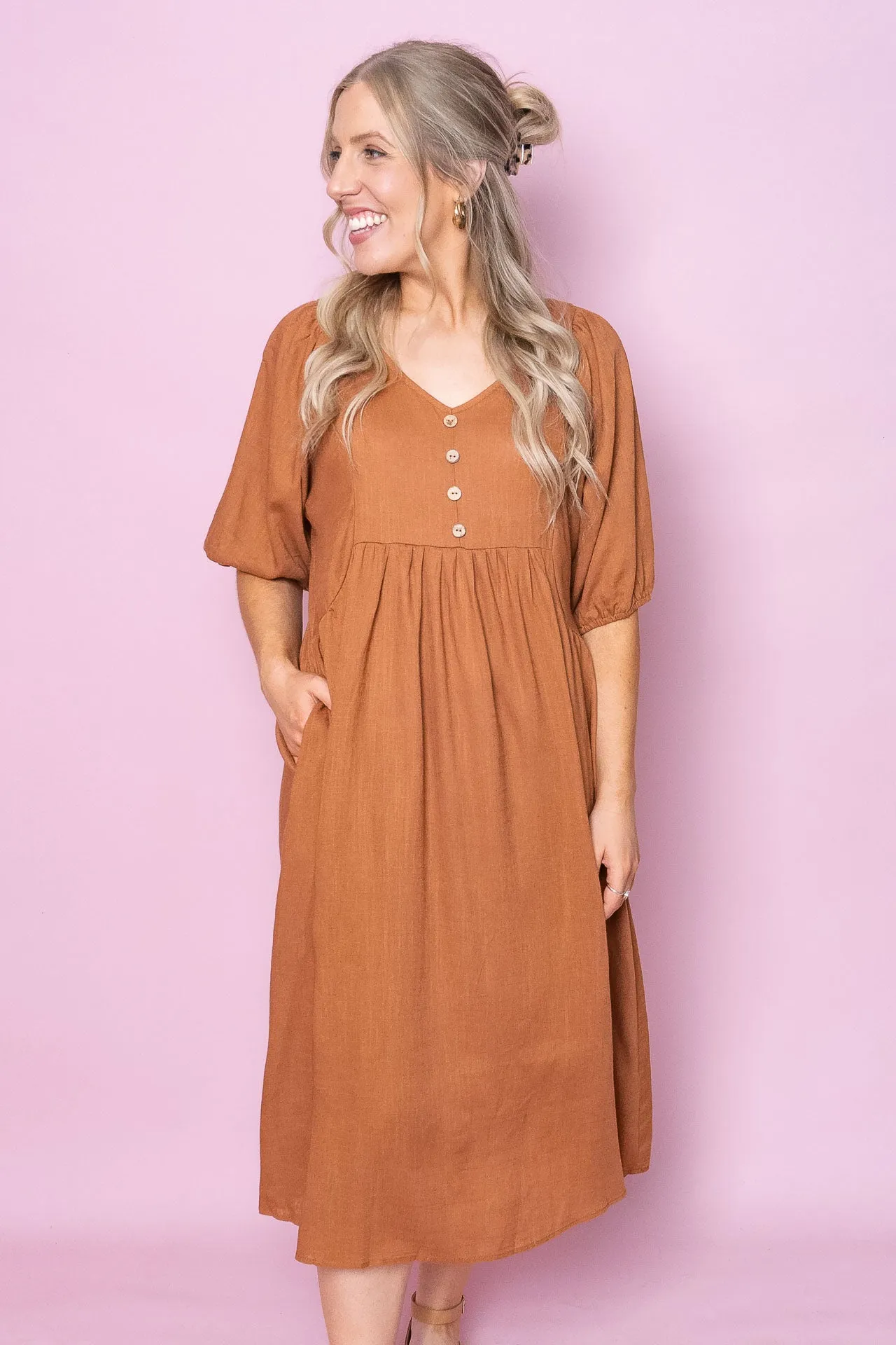 Emery Midi Dress in Tan sold by Always Alice product image thumbnail 3