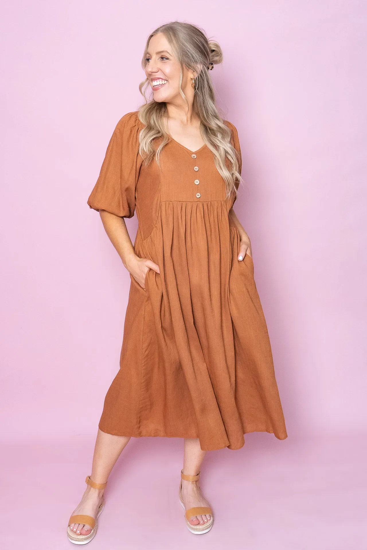 Emery Midi Dress in Tan sold by Always Alice product image thumbnail 2