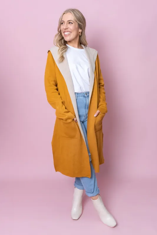 Phoebe Cardigan in Mustard sold by Always Alice