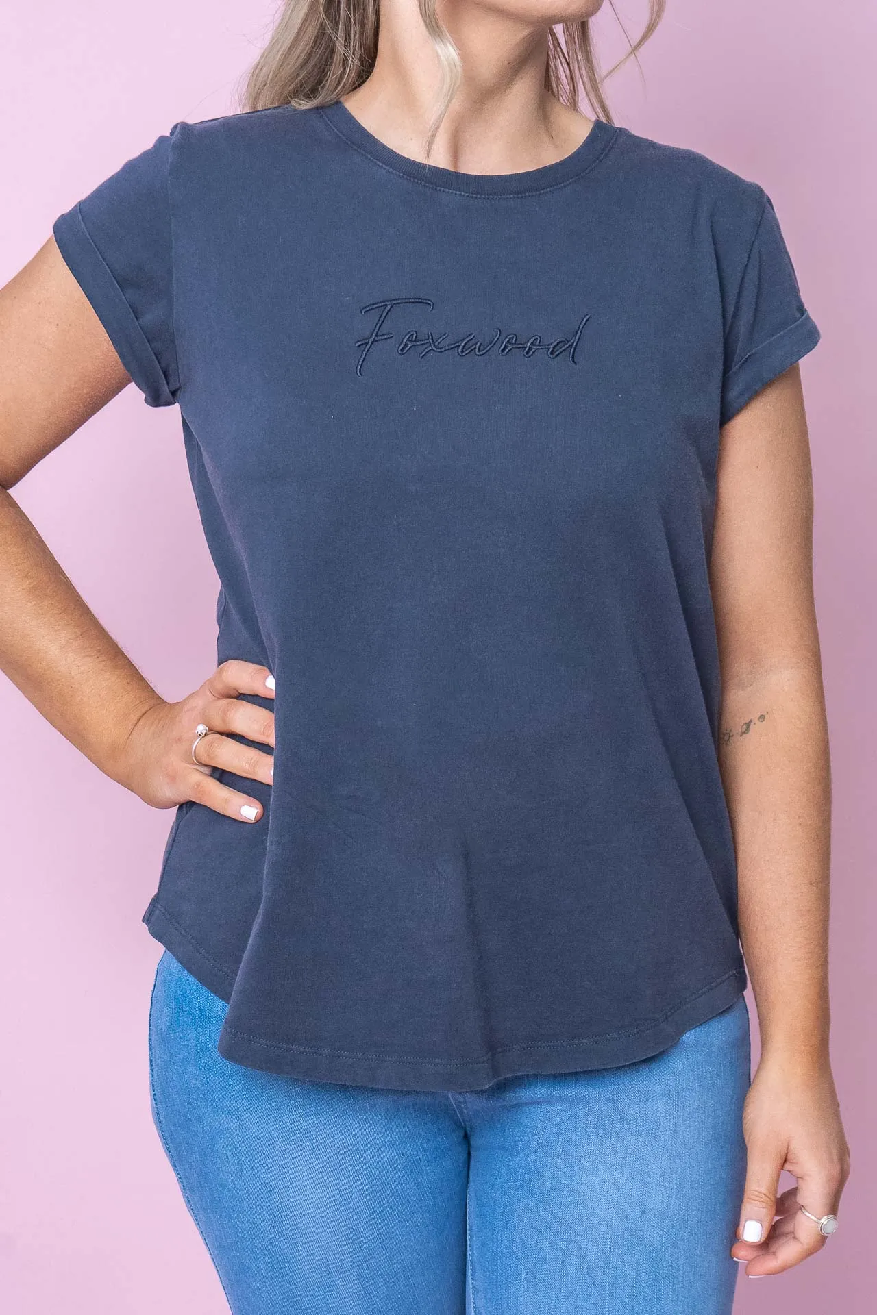 Signature Tee in Navy - Foxwood sold by Always Alice