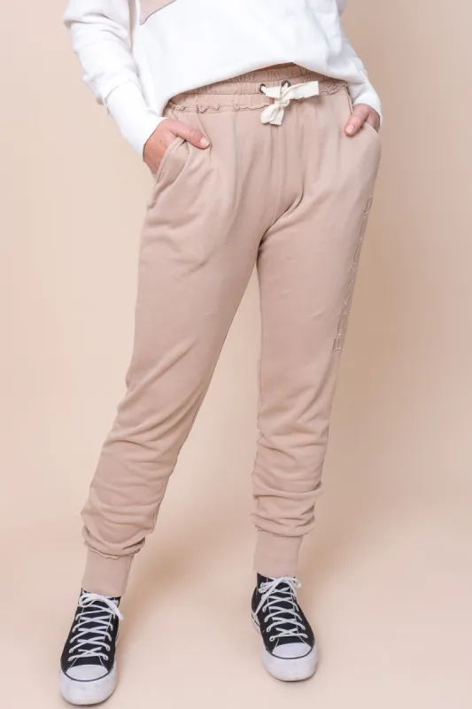 Simplified Track Pants in Oatmeal - Foxwood sold by Always Alice