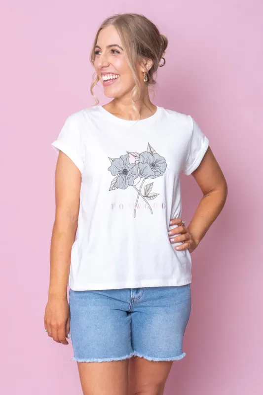 Poppy Tee in Vintage White - Foxwood sold by Always Alice