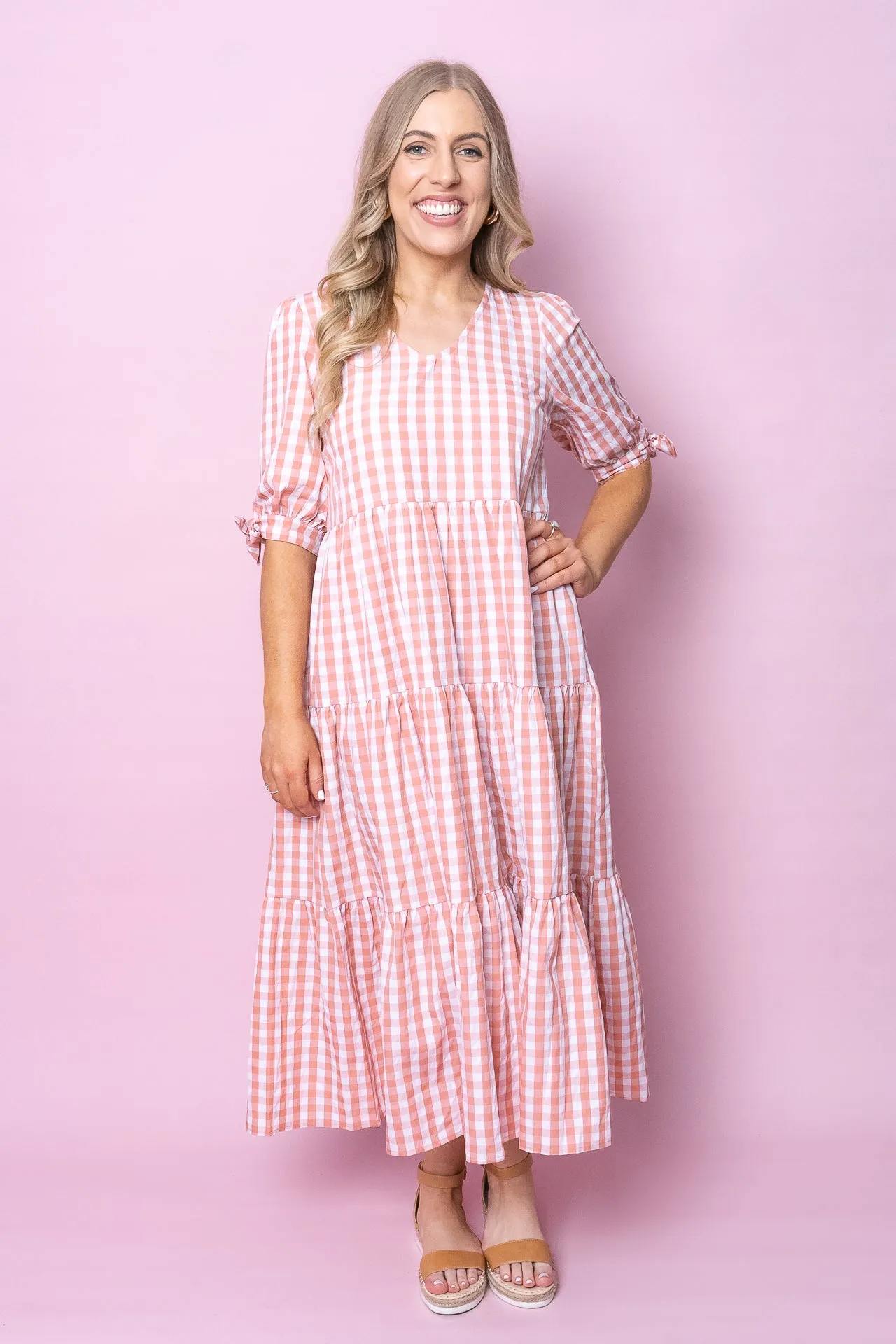 Romy Midi Dress in Peach sold by Always Alice product image thumbnail 2