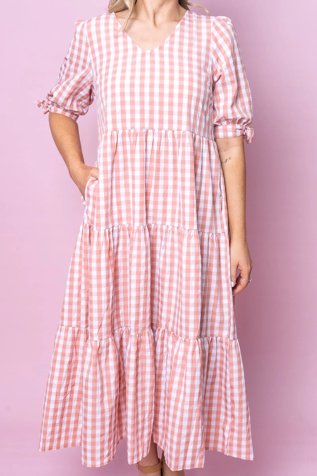 Romy Midi Dress in Peach sold by Always Alice product image thumbnail 4