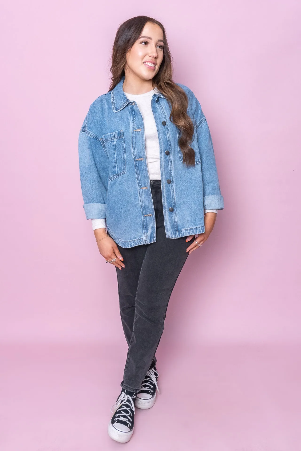 Dale Shacket in Light Blue - All About Eve sold by Always Alice