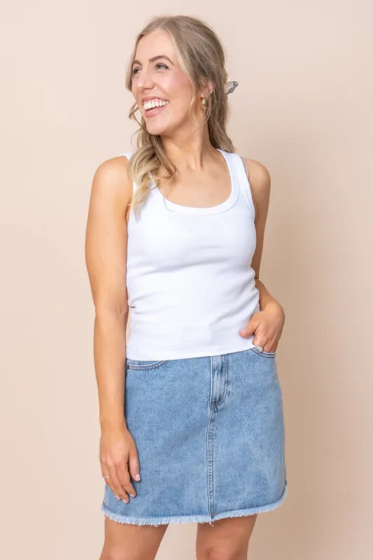 Mia Tank in White - Silent Theory - Final Sale sold by Always Alice