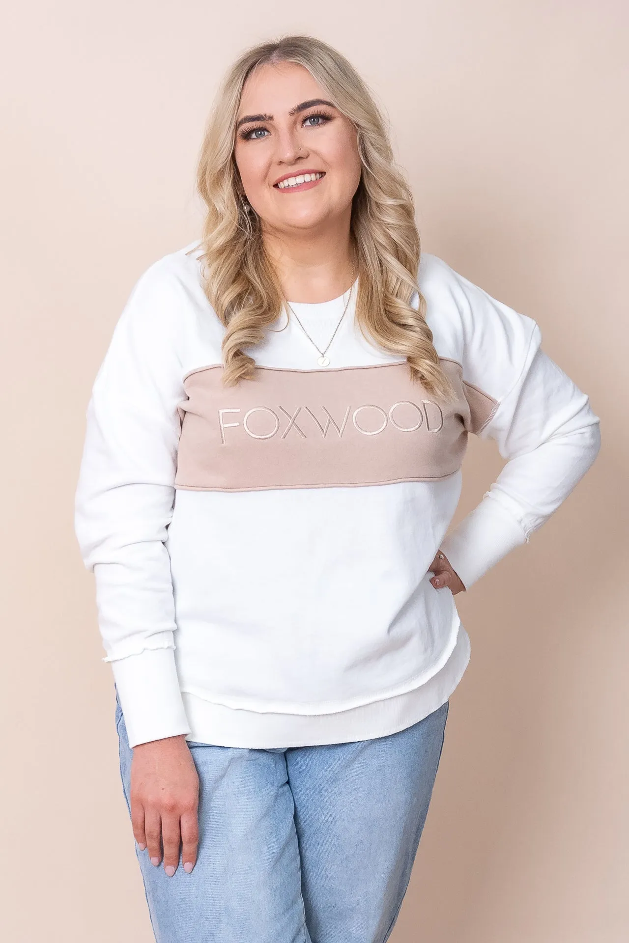 Simplified Tonal Crew in Vintage White - Foxwood sold by Always Alice
