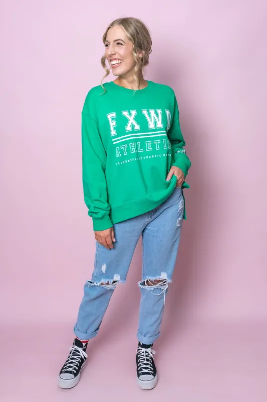 Athletics Crew in Green - Foxwood sold by Always Alice