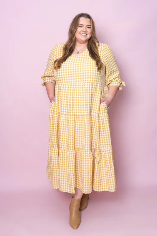 Romy Midi Dress in Tuscan Yellow sold by Always Alice