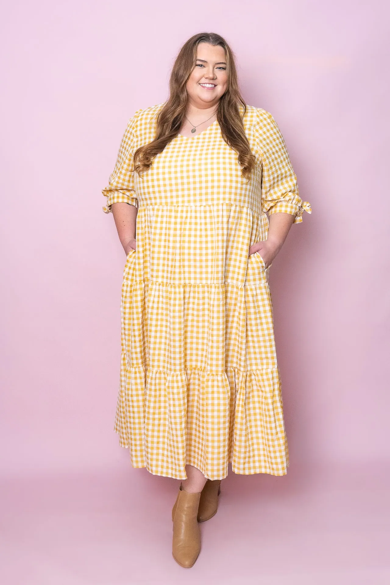 Romy Midi Dress in Tuscan Yellow sold by Always Alice