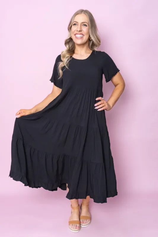 Verina Midi Dress in Black sold by Always Alice