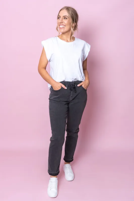 Juliette Joggers in Washed Black - Foxwood sold by Always Alice
