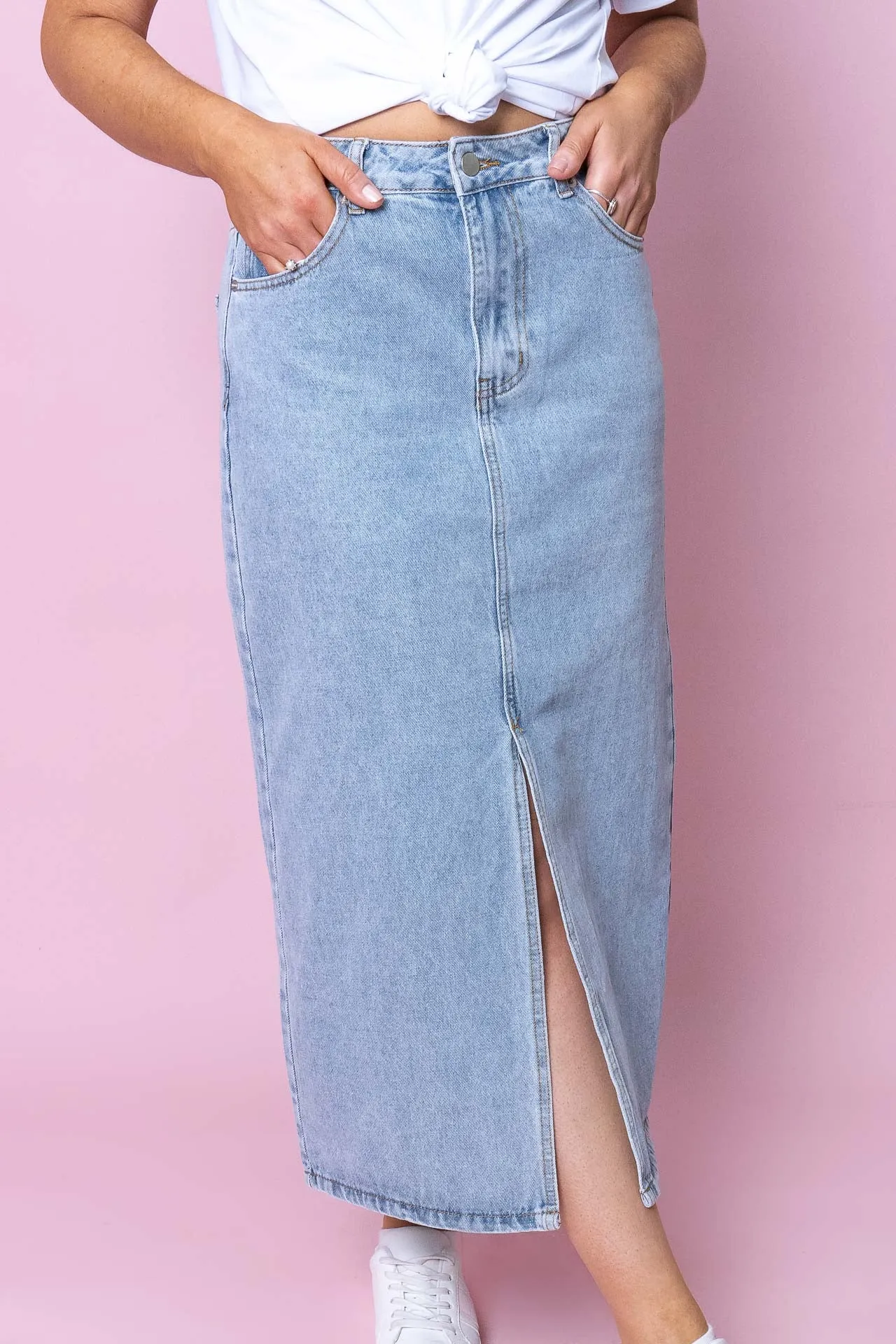 Thea Skirt in Light Denim sold by Always Alice product image thumbnail 3
