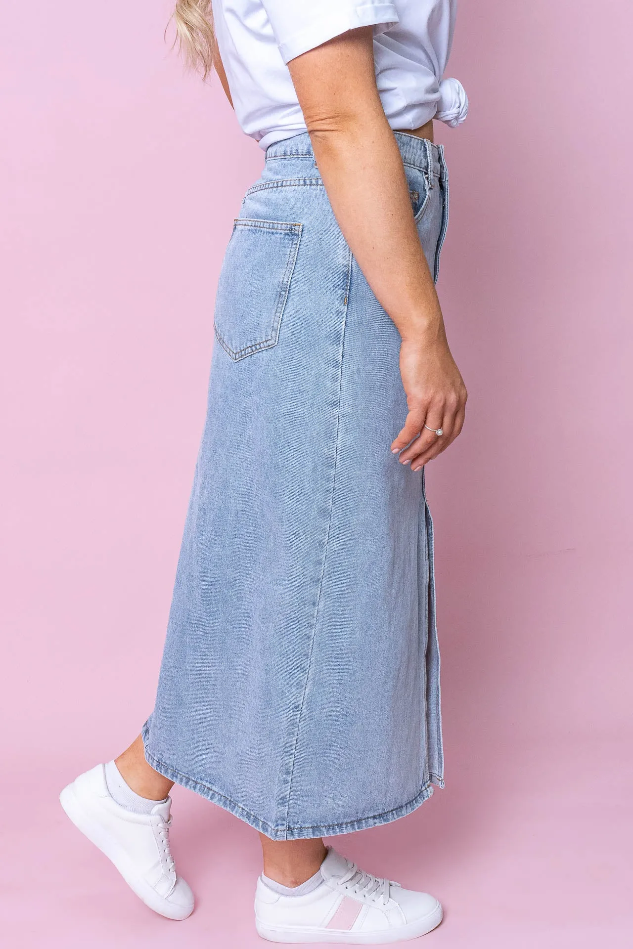 Thea Skirt in Light Denim sold by Always Alice product image thumbnail 4