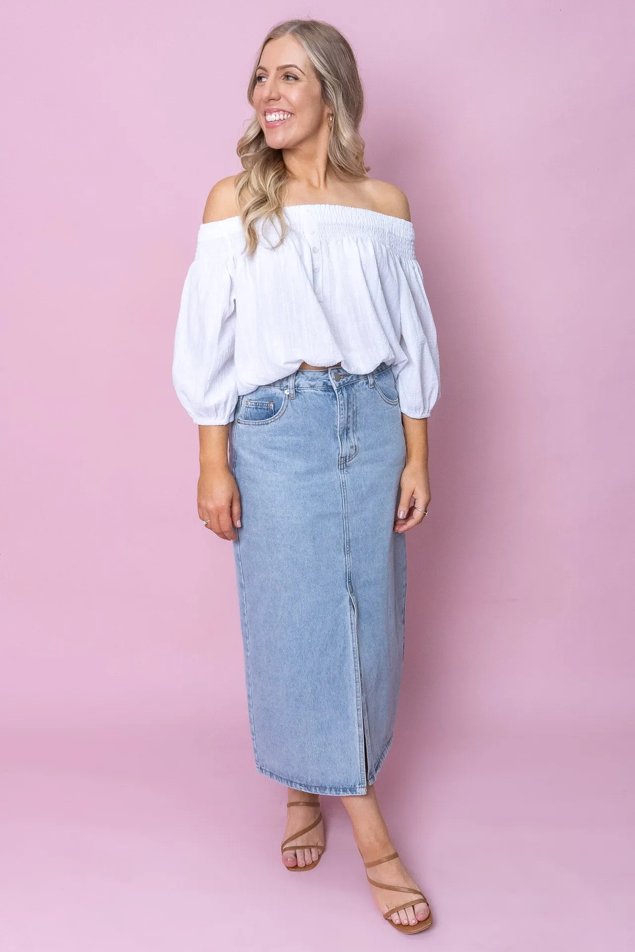 Thea Skirt in Light Denim sold by Always Alice product image thumbnail 2