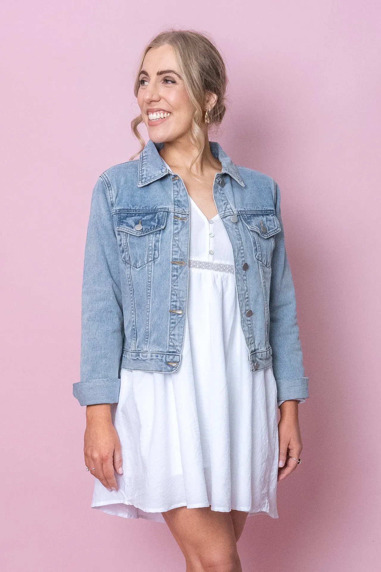 Zahara Jacket in Light Denim sold by Always Alice