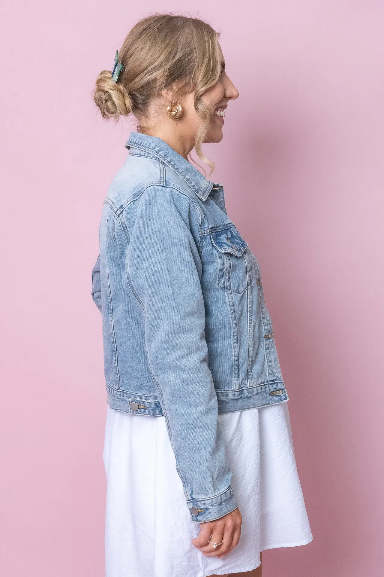 Zahara Jacket in Light Denim sold by Always Alice product image thumbnail 4