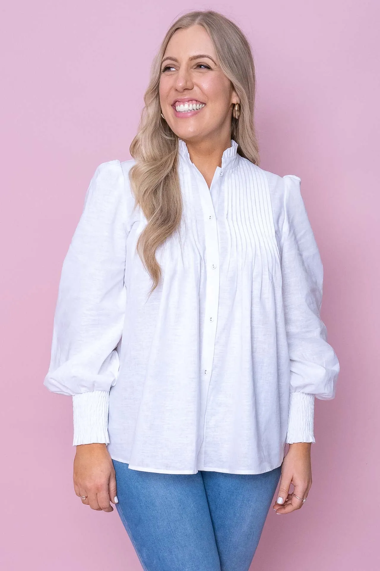 Rosetta Top in White sold by Always Alice