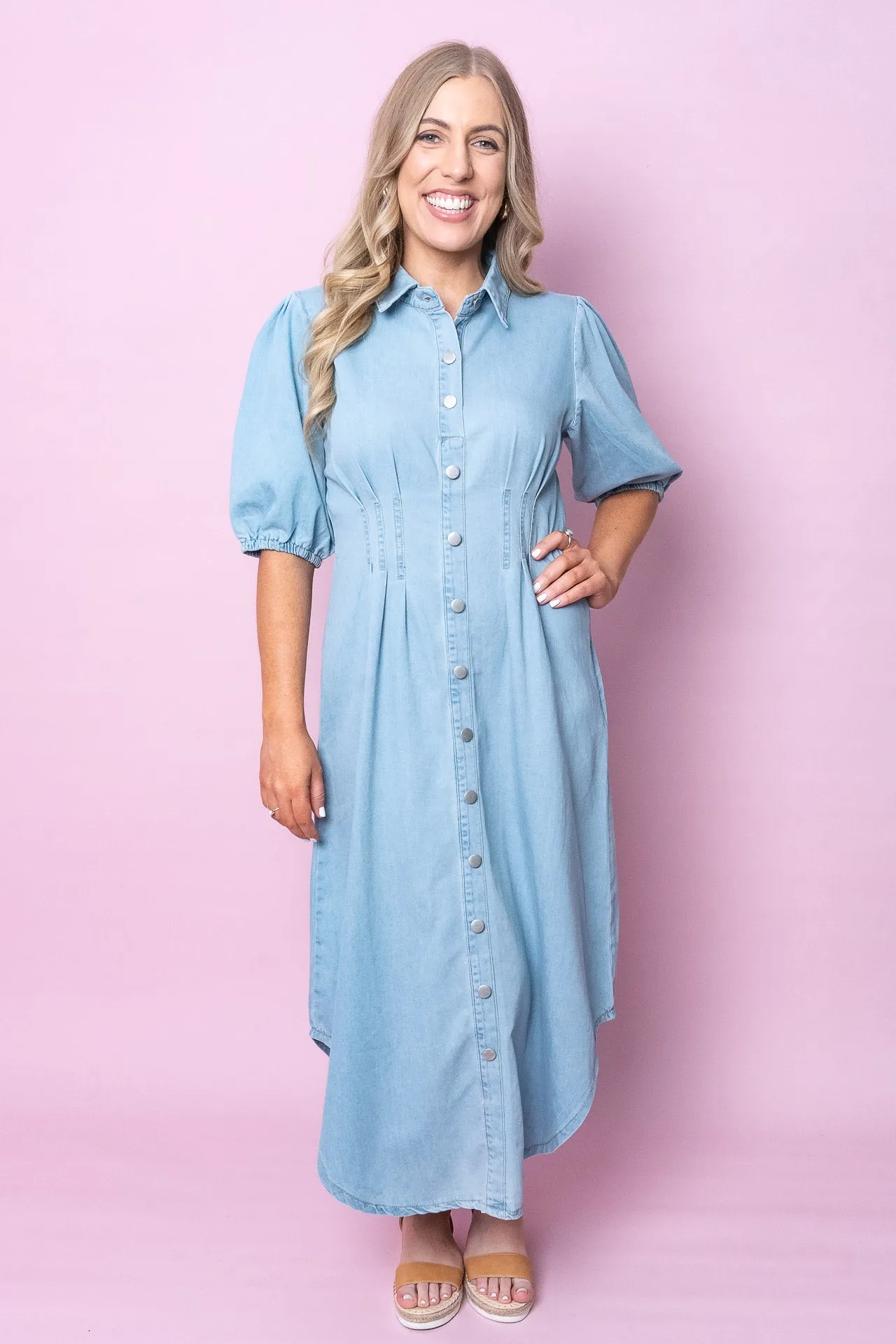 Leila Maxi Dress in Light Denim sold by Always Alice product image thumbnail 2