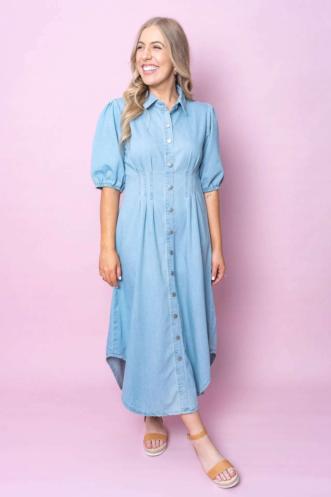 Leila Maxi Dress in Light Denim sold by Always Alice product image thumbnail 4