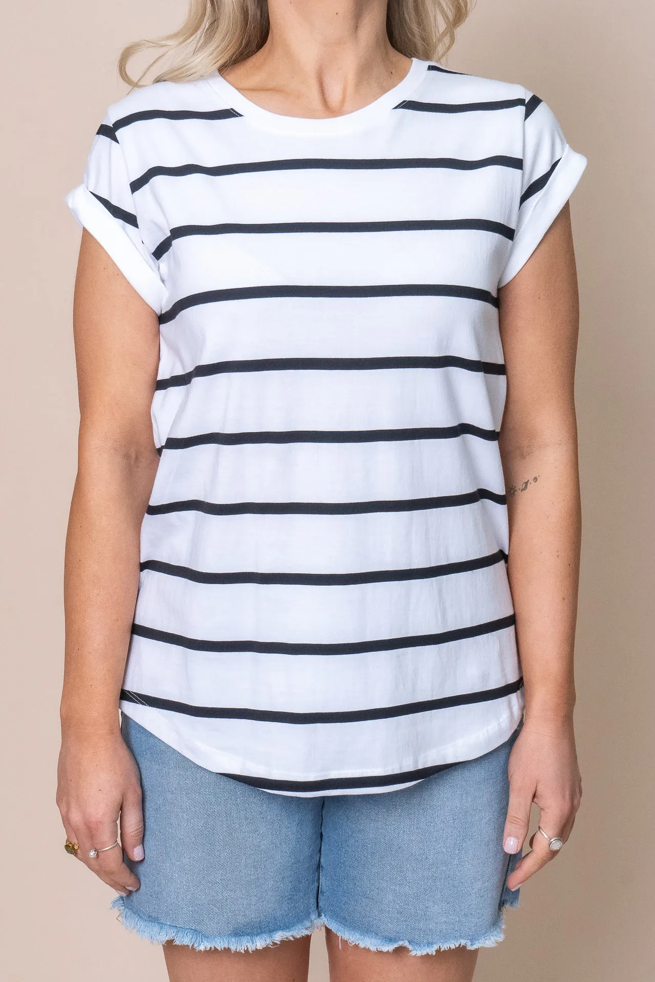 Manly Stripe Tee in White - Foxwood sold by Always Alice product image thumbnail 4