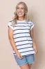 Manly Stripe Tee in White - Foxwood - Final Sale sold by Always Alice