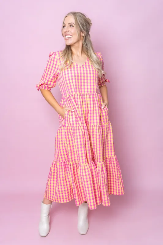 Romy Midi Dress in Lemon Multi sold by Always Alice