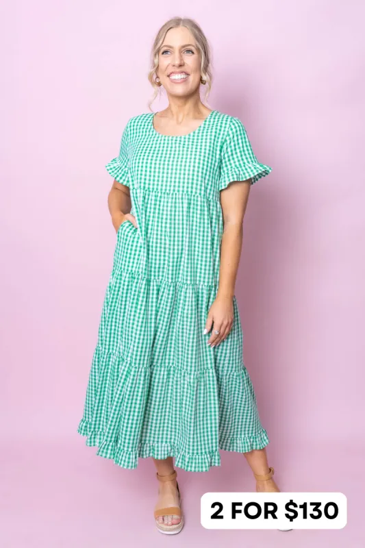Dally Dress in Green - Final Sale sold by Always Alice