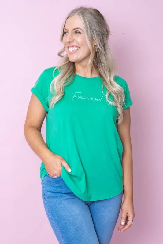 Signature Tee in Green - Foxwood sold by Always Alice
