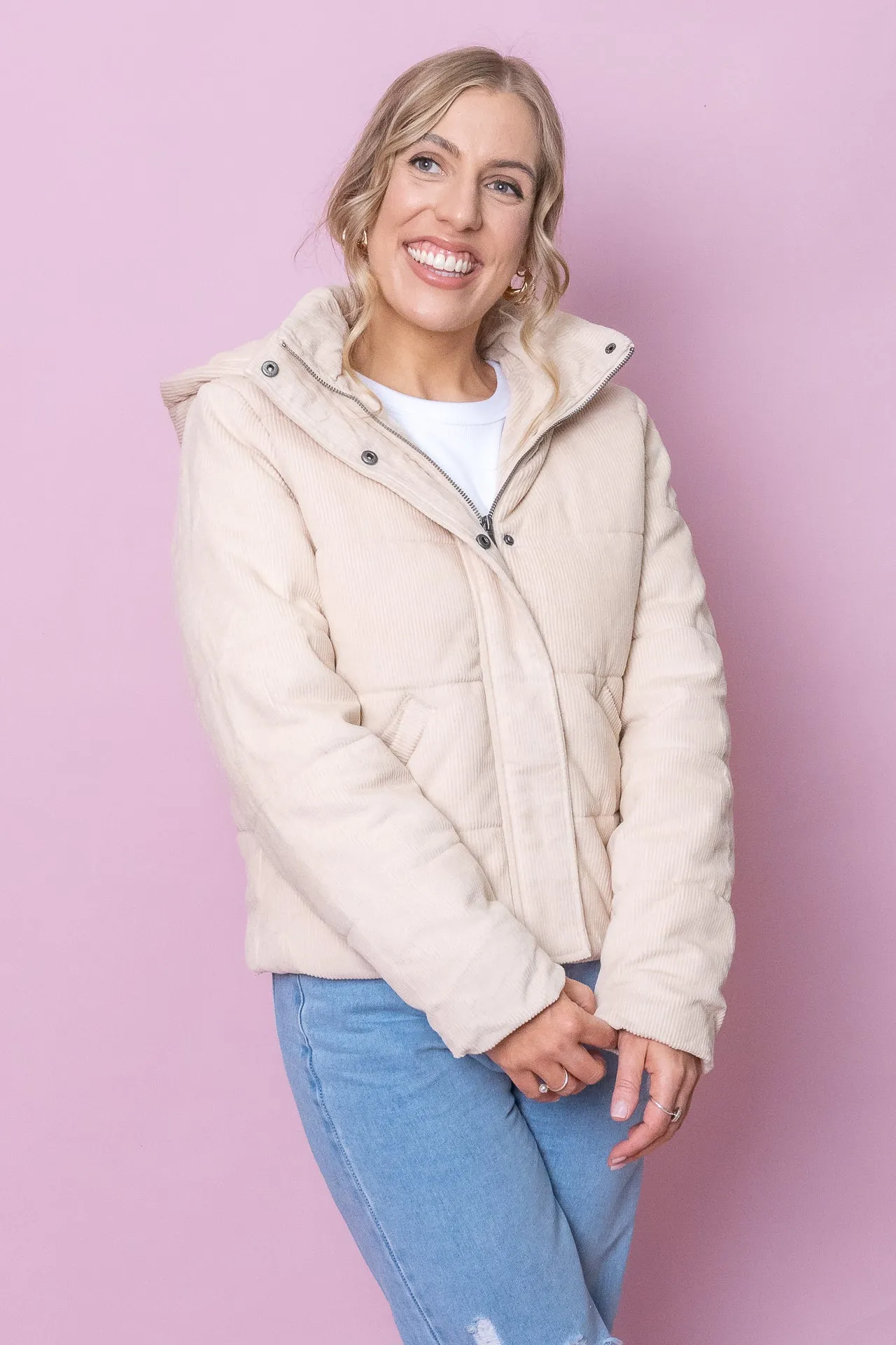 Cali Cord Puffer in Vintage White - All About Eve sold by Always Alice product image thumbnail 3