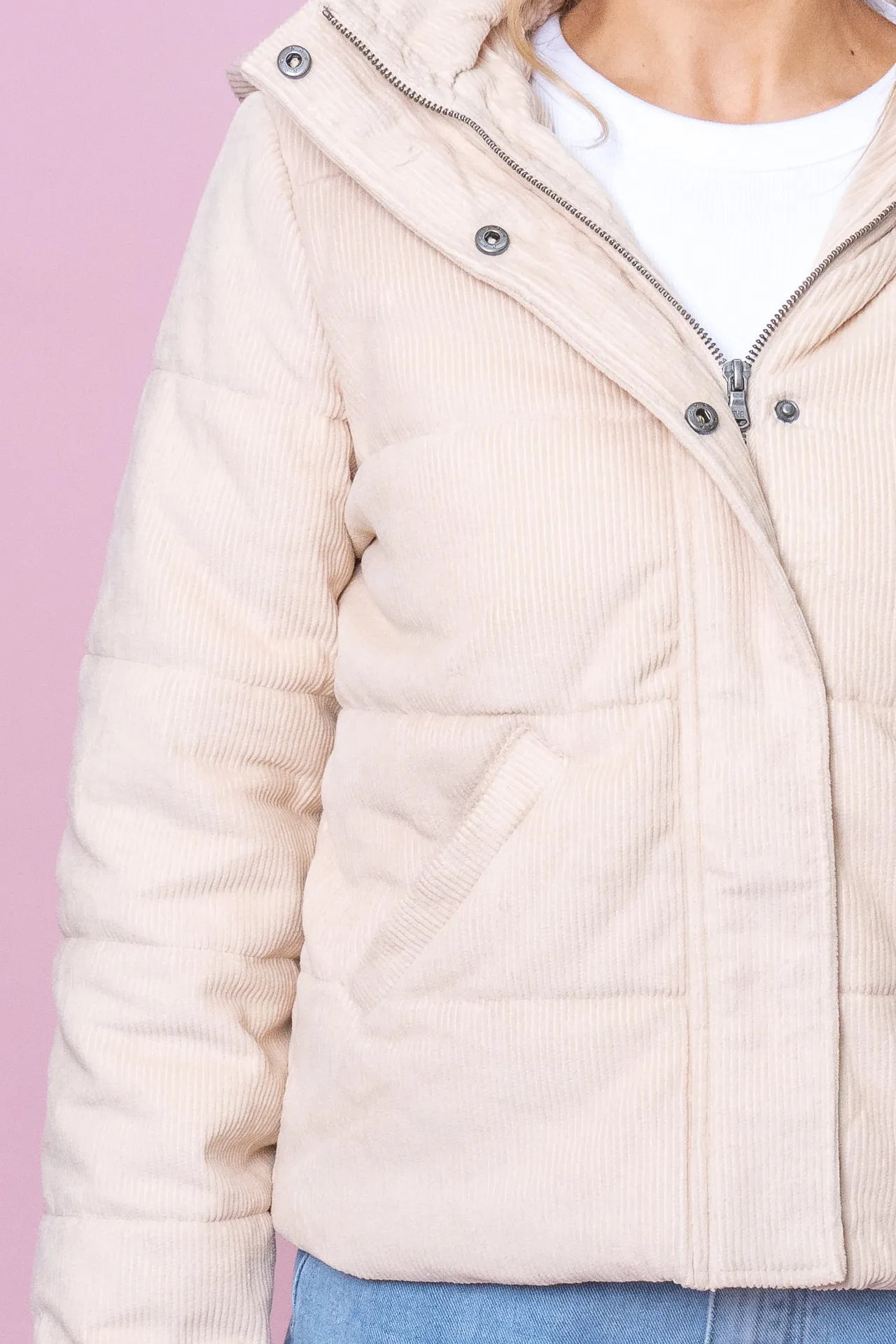 Cali Cord Puffer in Vintage White - All About Eve sold by Always Alice product image thumbnail 4