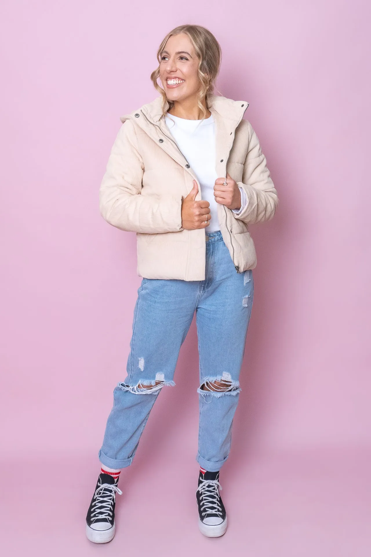 Cali Cord Puffer in Vintage White - All About Eve sold by Always Alice product image thumbnail 2