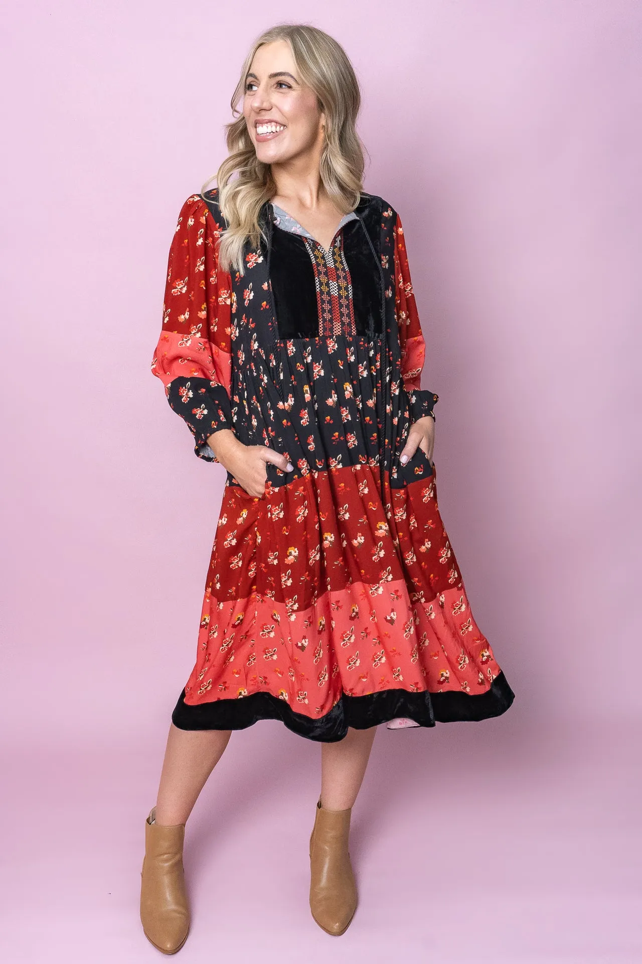 Indra Dress in Red Multi sold by Always Alice