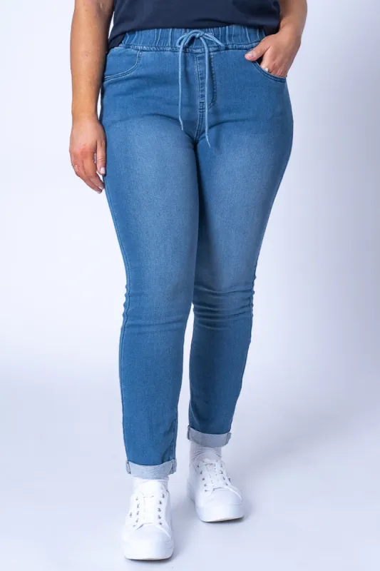 Novalee Joggers in Mid Denim sold by Always Alice