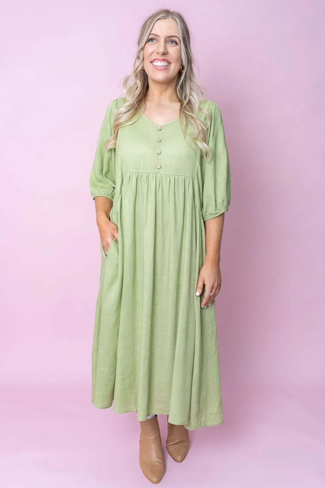 Emery Midi Dress in Sage sold by Always Alice product image thumbnail 3
