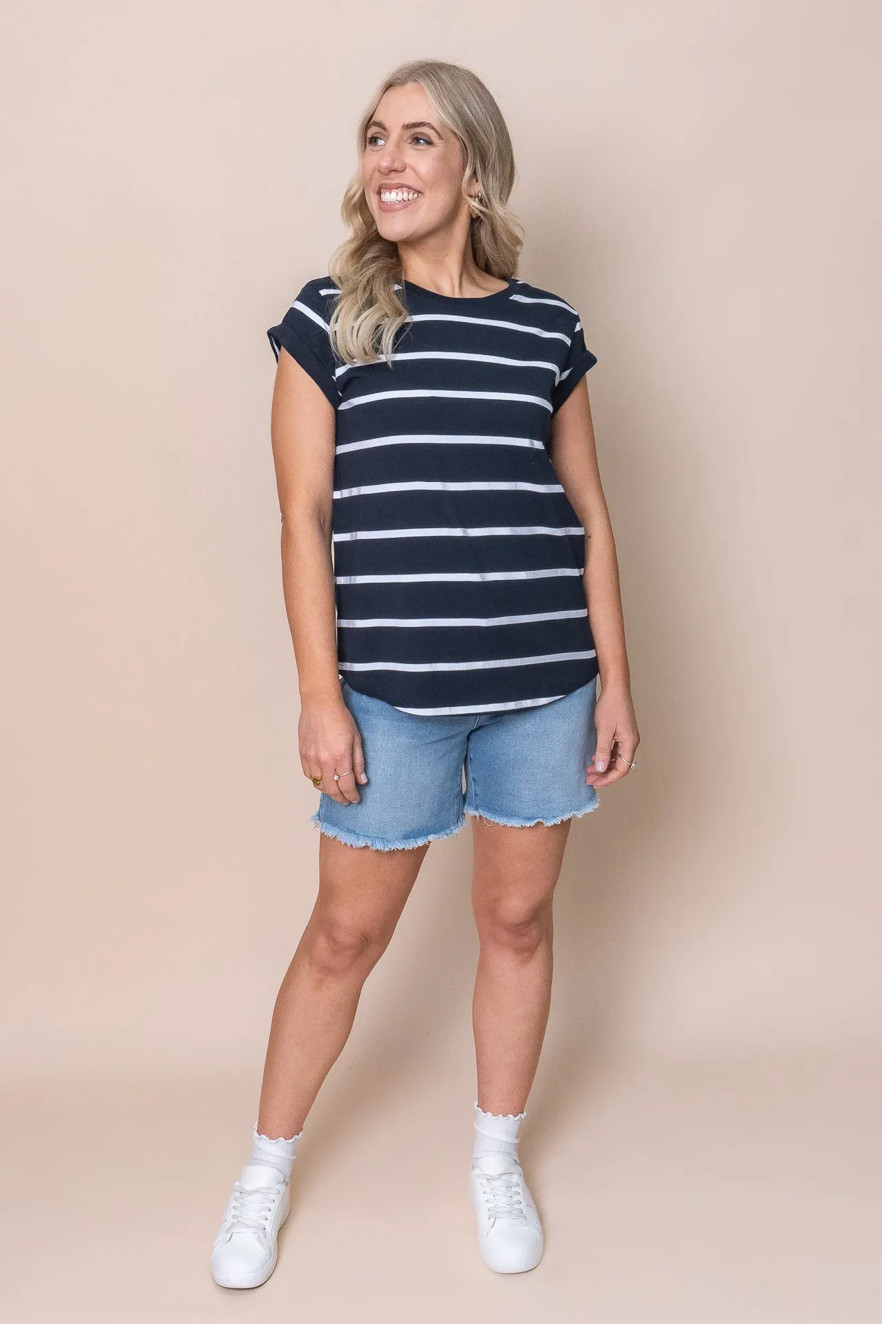 Manly Stripe Tee in Navy - Foxwood sold by Always Alice product image thumbnail 2