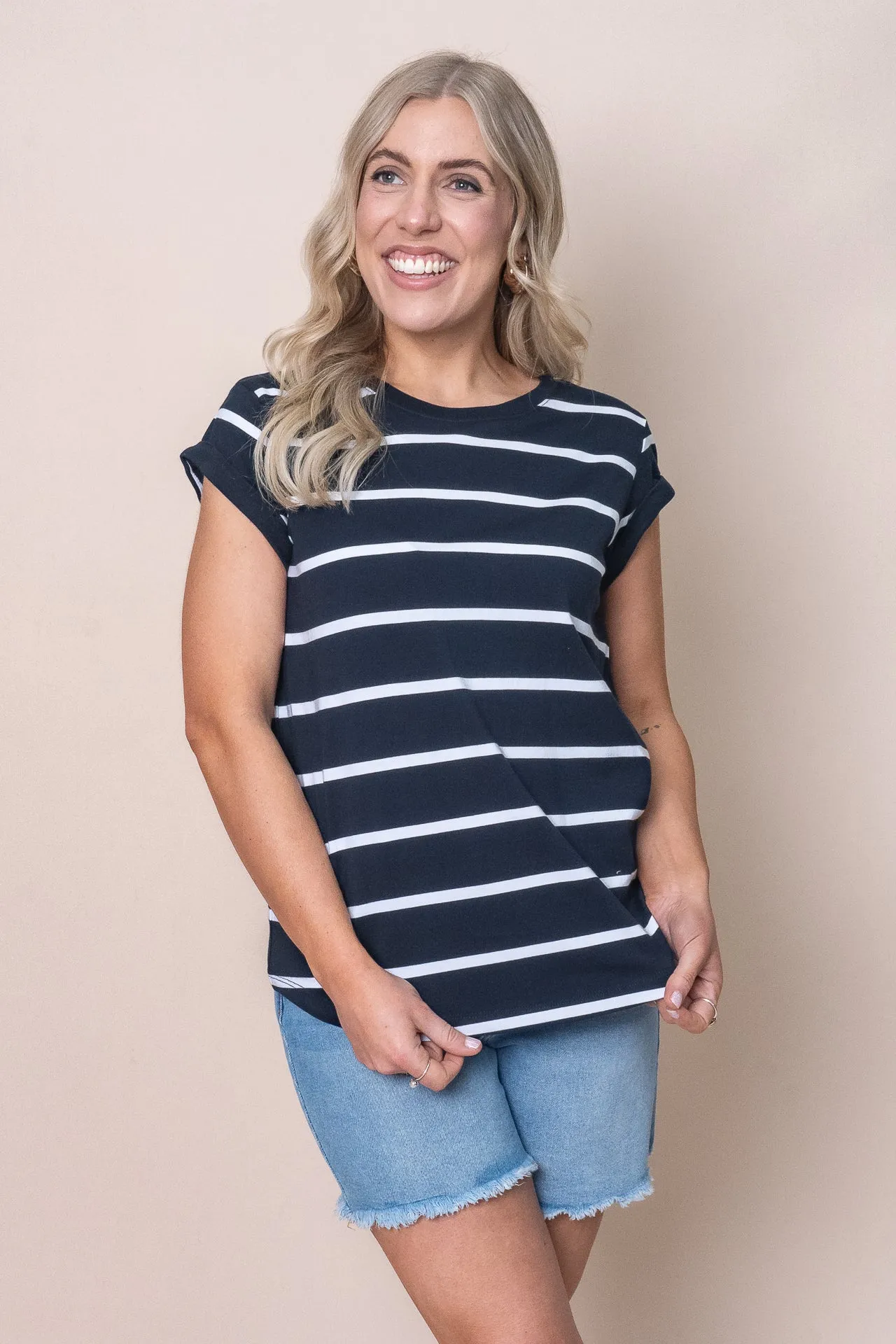 Manly Stripe Tee in Navy - Foxwood sold by Always Alice product image thumbnail 3