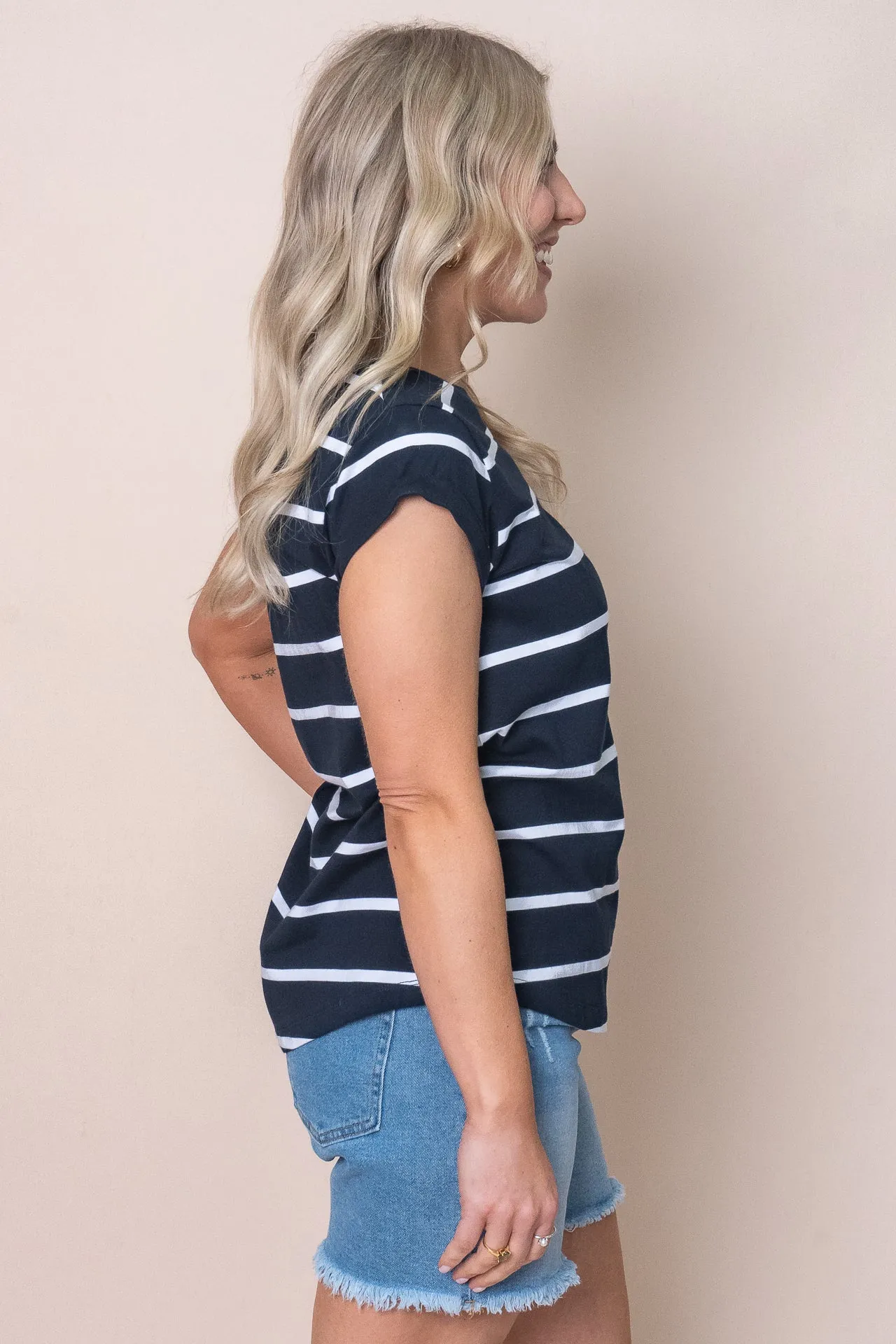 Manly Stripe Tee in Navy - Foxwood sold by Always Alice product image thumbnail 5