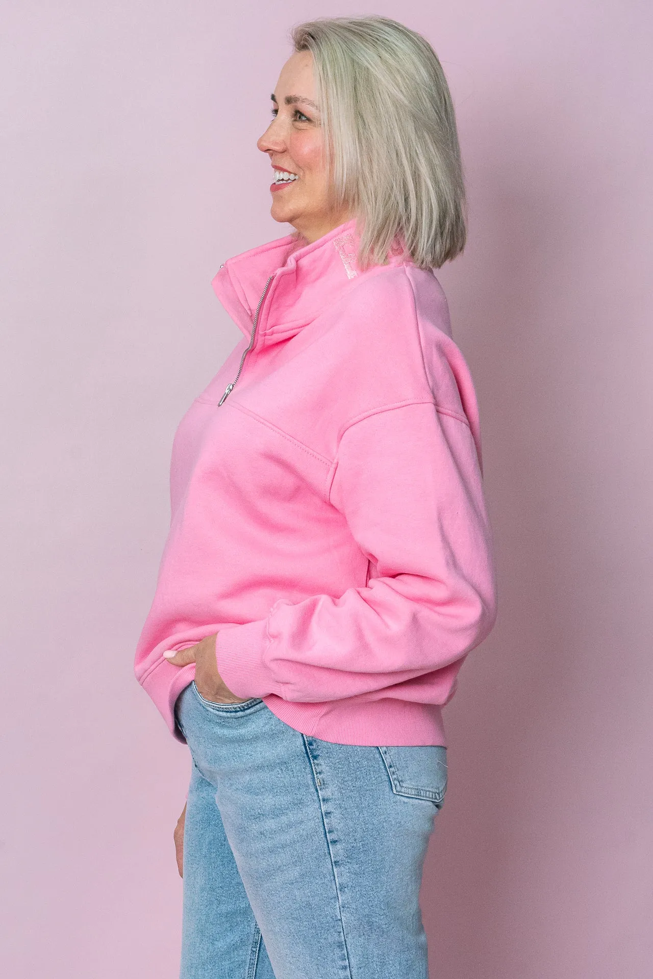 College Zip Crew in Bubblegum Pink - Foxwood sold by Always Alice product image thumbnail 4