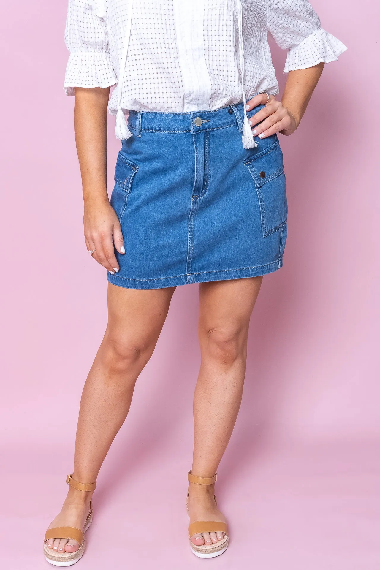 Jules Skirt in Mid Denim sold by Always Alice product image thumbnail 3