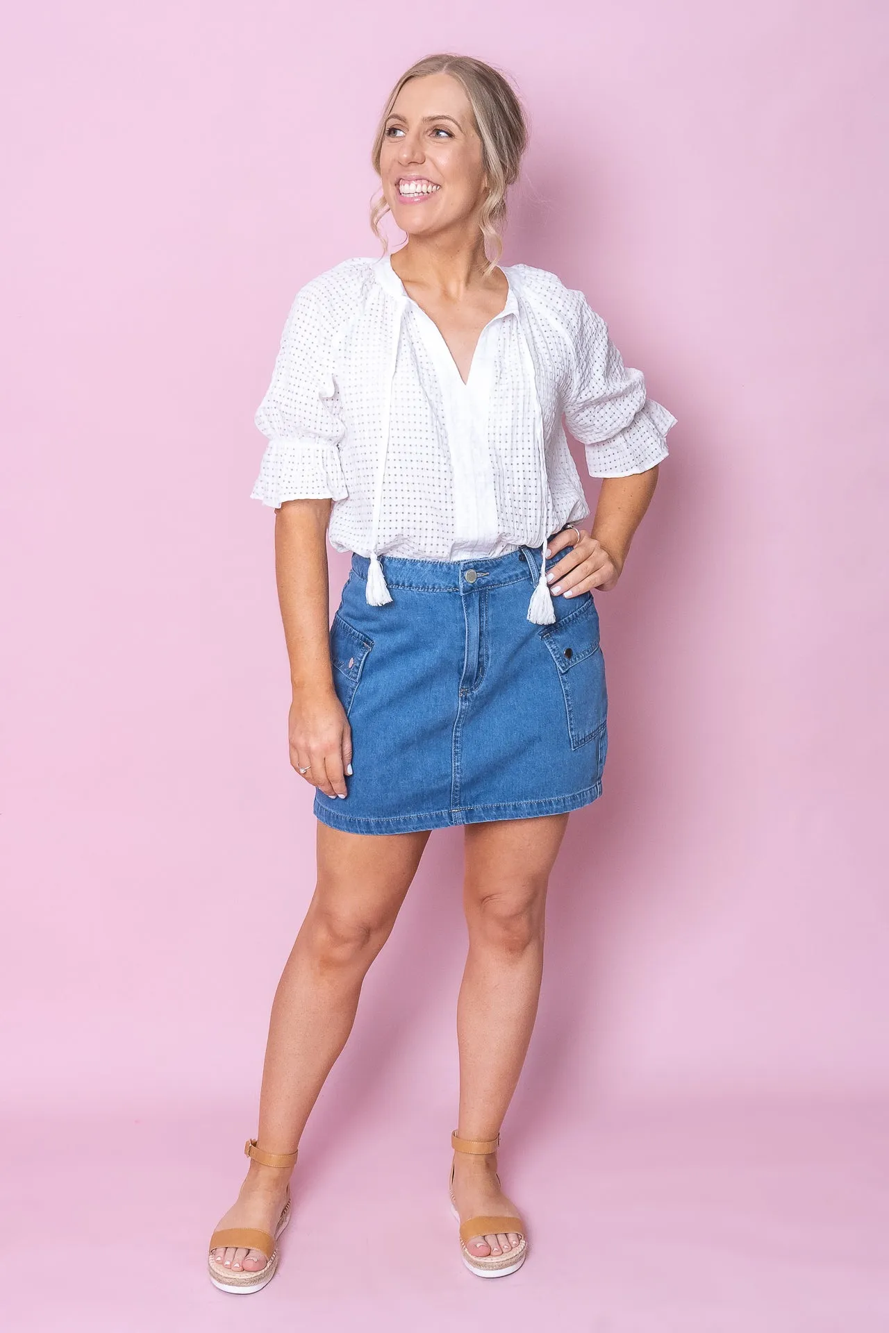 Jules Skirt in Mid Denim sold by Always Alice product image thumbnail 2