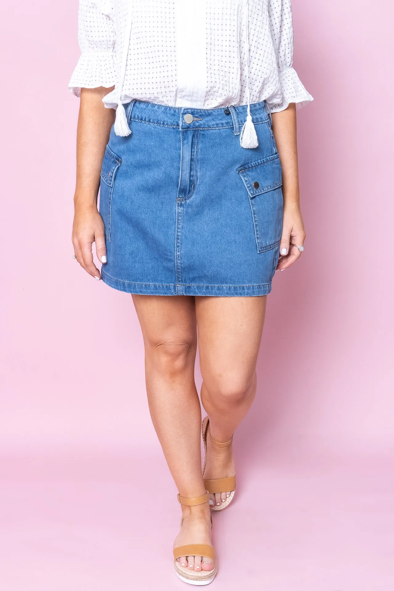 Jules Skirt in Mid Denim sold by Always Alice product image thumbnail 4