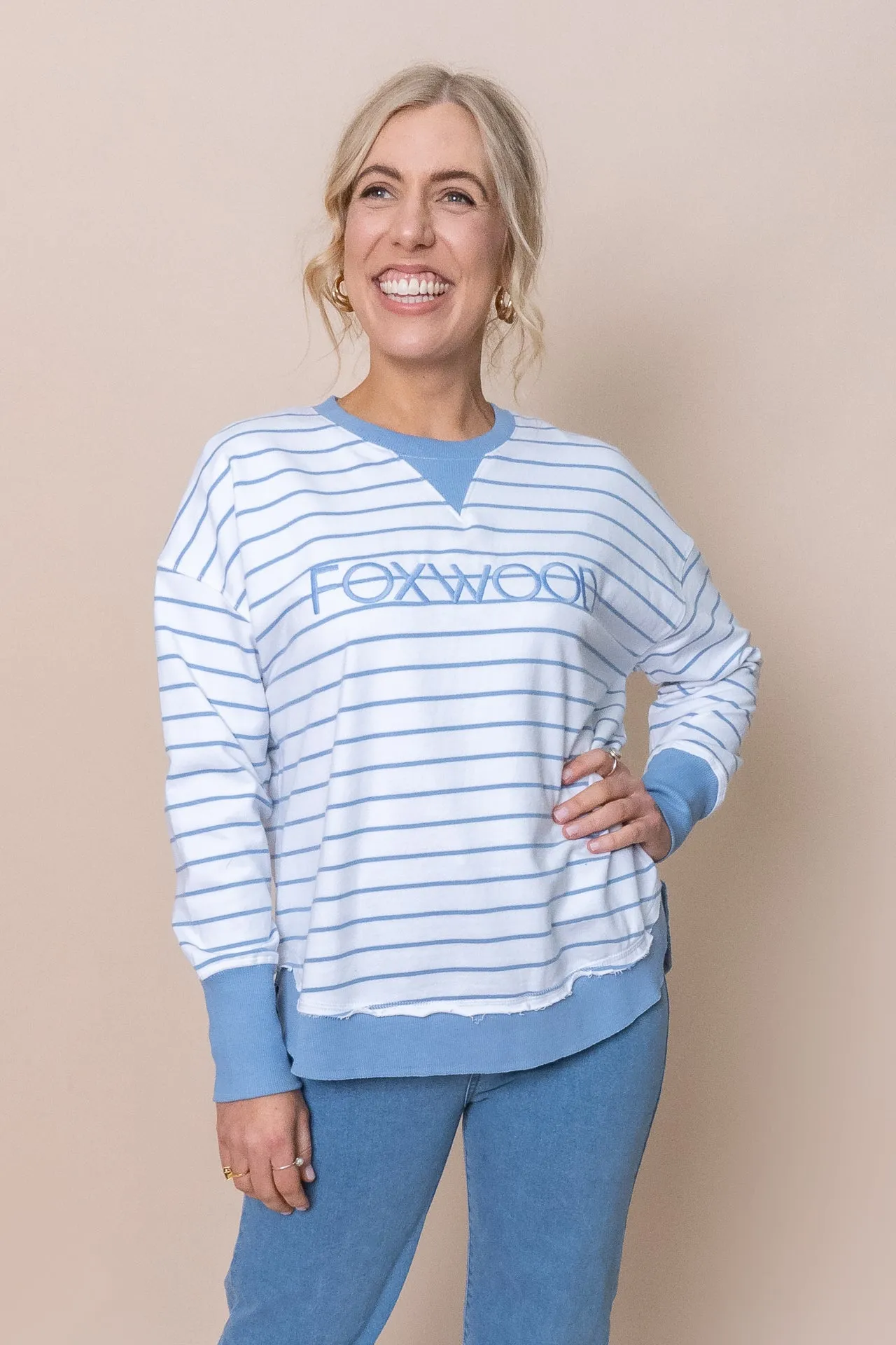 Simplified Stripe Crew in Blue - Foxwood sold by Always Alice product image thumbnail 2