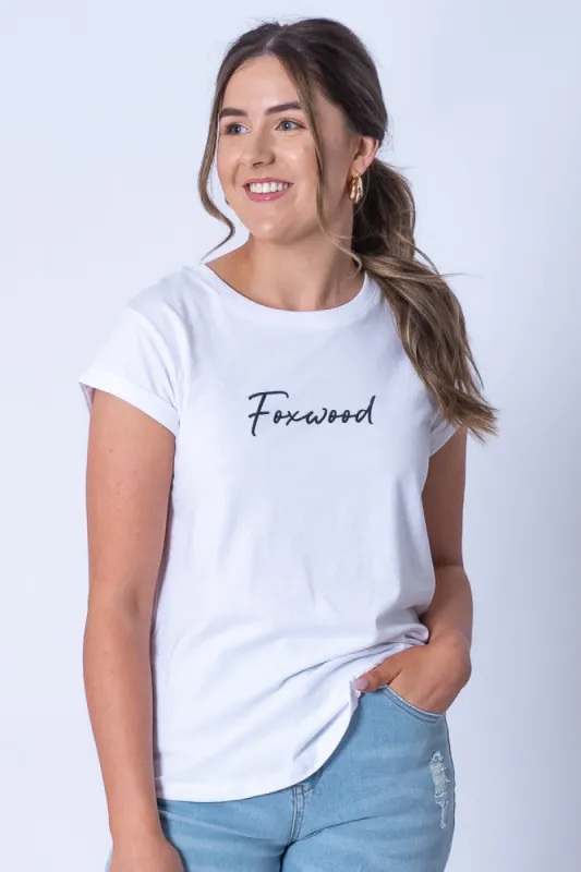 Signature Tee in White - Foxwood sold by Always Alice